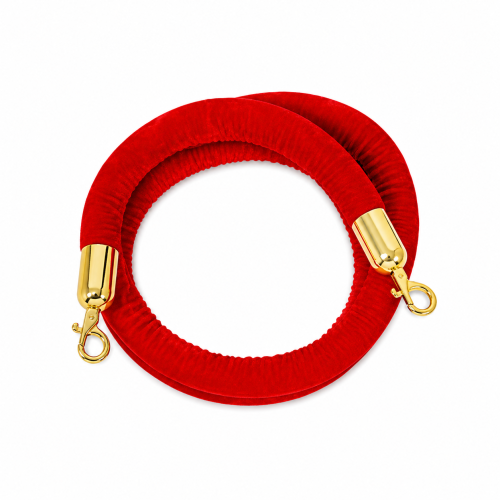 Cordone di delimitazione Rosso in Velluto con moschettoni Gold mt. 2