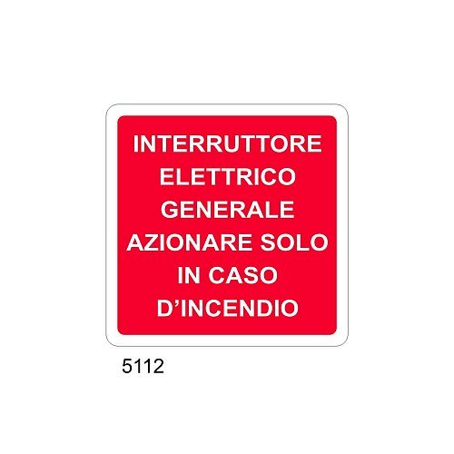 Interruttore elettrico generale azionare solo in caso di incendio - B - Alluminio 160x160 mm