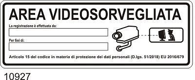 Area Videosorvegliata con operatore  Alluminio A - 350x125 mm