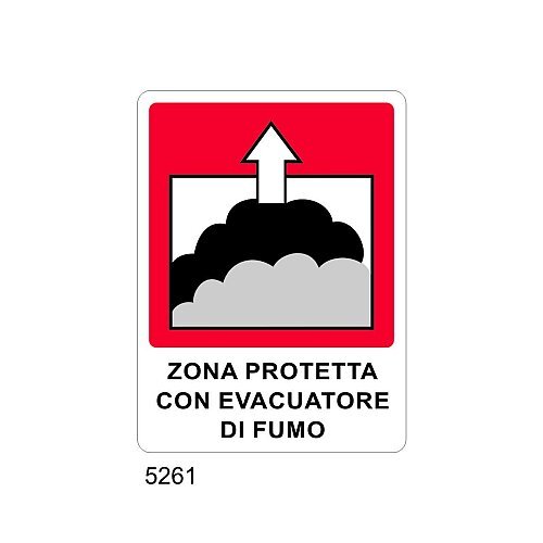 Zona protetta con evacuatore di fumo - A - Alluminio 120x145 mm