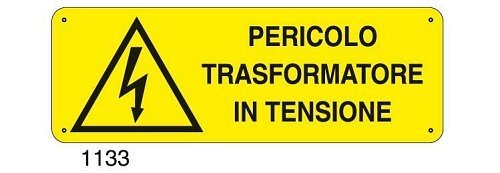 Pericolo trasformatore in tensione - C - Alluminio 330x500 mm - Conf 10 pz.