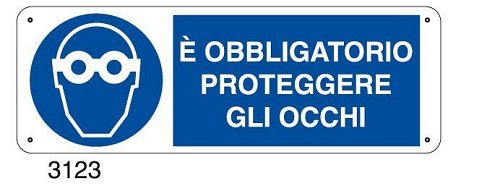 E' obbligatorio proteggere gli occhi - C - Alluminio 330x500 mm