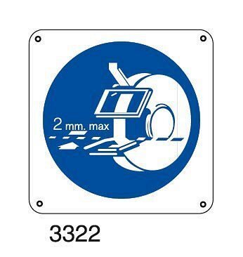 Obbligo di regolare il poggiapezzo secondo l'usura della mola - E - Alluminio 665x665 mm - Conf 10 pz.