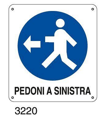 Pedoni a sinistra - C - PVC adesivo 270x 330 mm