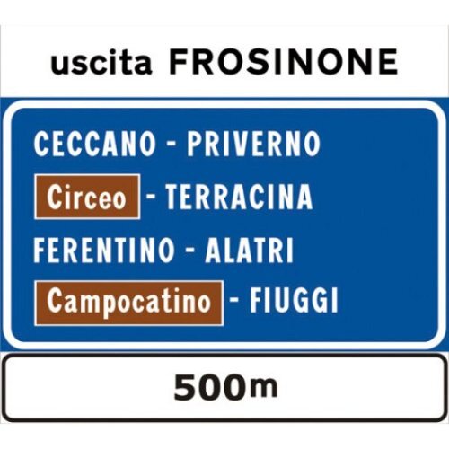 Segnale di Itinerario Extraurbano - A - Ferro CL.1 100x150 cm