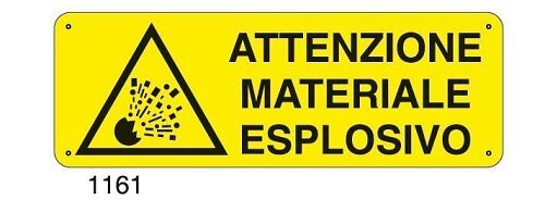 Attenzione materiale esplosivo - C - Alluminio 330x500 mm