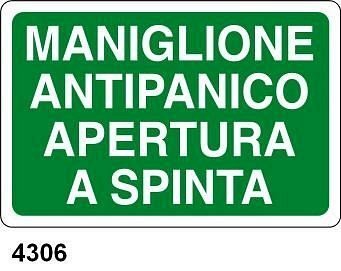 Maniglione antipanico - Apertura a spinta - B - Alluminio 500x330 mm