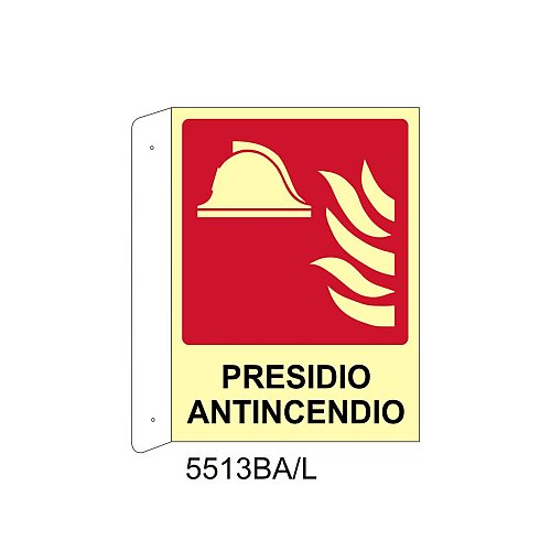Presidio Antincendio - Alluminio - C - 230x310mm - Bifacciale a Bandiera - Luminescente - Conf.1 pz