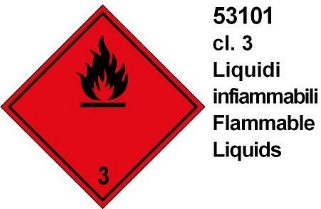 Liquidi Infiammabili cl 3 - D - Alluminio - 300x300 mm