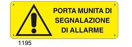 Porta munita di segnalazione di allarme - A - PVC adesivo 350x125 mm - Conf 10 pz.