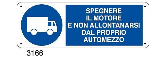 Spegnere il motore e non allontanarsi dal proprio automezzo - C - Alluminio 330x500 mm - Conf 10 pz.