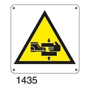 Pericolo schiacciamento mani e piedi - A - Alluminio 115x115 mm - Conf 10 pz.