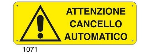 Attenzione cancello automatico - C - Alluminio 330x500 mm - Conf 10 pz.