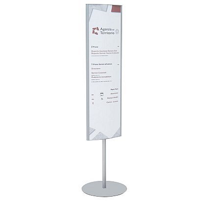 Minitotem Bifacciale con Targa 300×1000 mm in Forex e PVC - Versione per interno