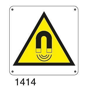 Pericolo campo magnetico - B - Alluminio 165x165 mm