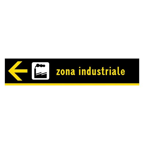 Segnale di avvio zona industriale - A - Ferro CL.1 20x100 cm