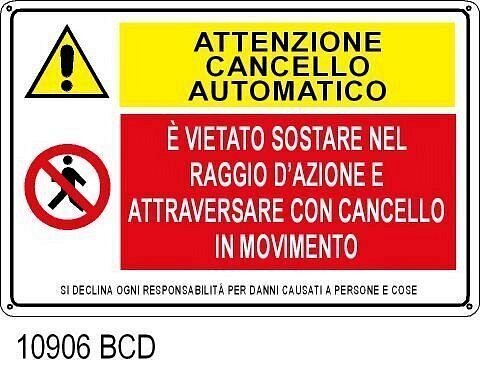 Attenzione cancello automatico