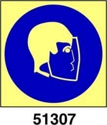Wear face shield - indossare la visiera - B - PVL 150x150 mm