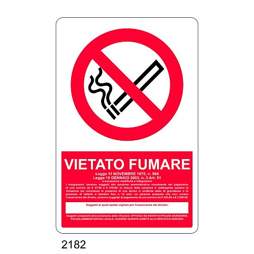 Vietato fumare - C - Alluminio 330x500 mm