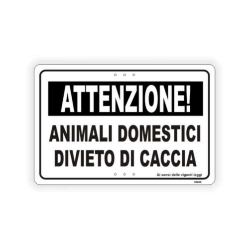 Attenzione! Animali domestici divieto di caccia