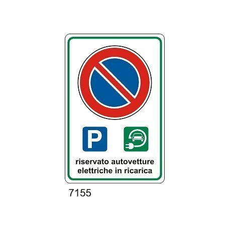 Riservato autovetture elettriche in ricarica - B - Alluminio - 400x600 mm