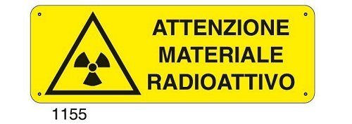 Attenzione materiale radioattivo - C - Alluminio 330x500 mm