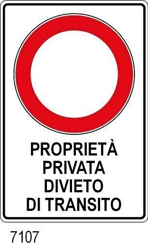 Proprietà privata divieto di transito - C - Alluminio Rifrang. - 600x900 mm