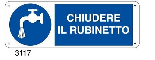 Chiudere il rubinetto - C - Alluminio 330x500 mm
