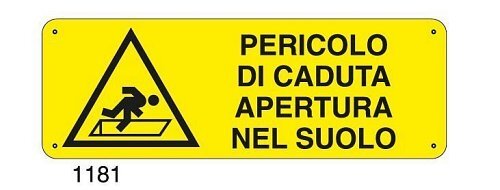 Pericolo di caduta apertura nel suolo