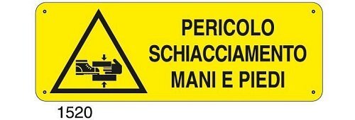 Pericolo schiacciamento mani e piedi - C - Alluminio 330x500 mm