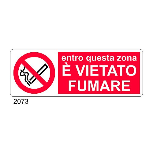 Entro questa zona è vietato fumare - C - Alluminio 330x500 mm - Conf 10 pz.