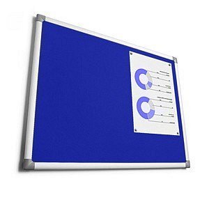 Lavagna in tessuto blu per puntine fermafogli - Dimensioni: L 60 x H 45 x P  2 cm ❒ Tuttosegnaletica
