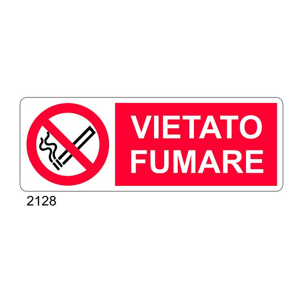 cartello alluminio 333x125 mm simbolo vietato fumare