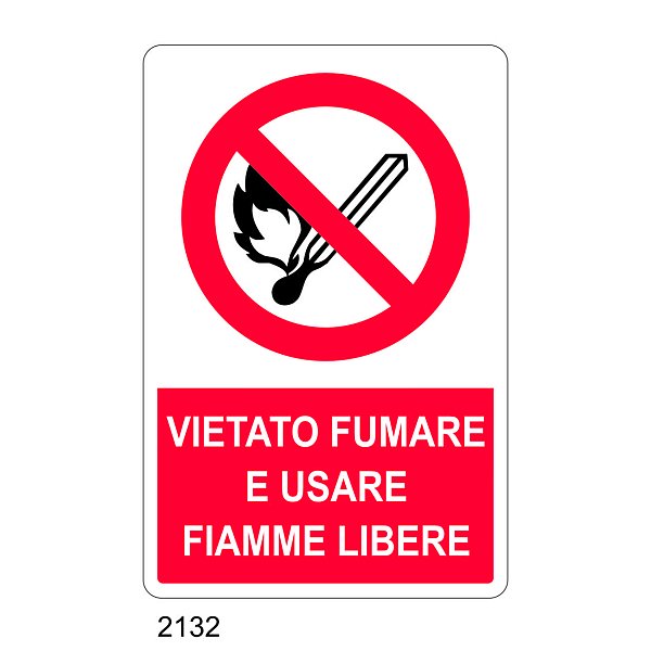 Cartello Vietato fumare e usare fiamme libere ❒ Tuttosegnaletica